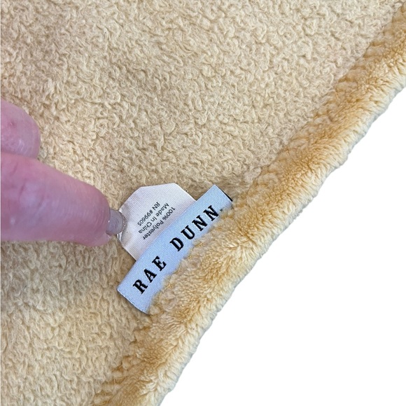 Mustard yellow Fleece Rae Dunn Blanket with Inspirational Patch - Picture 7 of 9